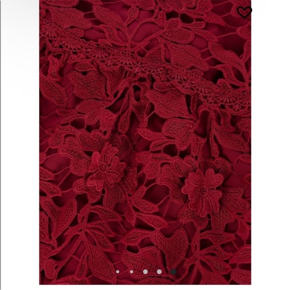 Marchesa Note beautiful lace midi dress in red/wine - Picture 5 of 13